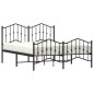 vidaXL Bettgestell mit Kopf- und Fußteil Metall Schwarz 135x190 cm vidaXL Bettgestell mit Kopf- und Fußteil Metall Schwarz 135x190 cm