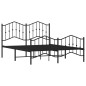 vidaXL Bettgestell mit Kopf- und Fußteil Metall Schwarz 135x190 cm vidaXL Bettgestell mit Kopf- und Fußteil Metall Schwarz 135x190 cm