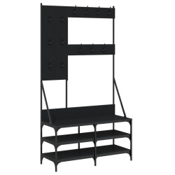 vidaXL Kleiderständer mit Schuhablage Schwarz 100x40x184 cm