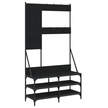 vidaXL Kleiderständer mit Schuhablage Schwarz 100x40x184 cm
