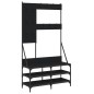vidaXL Kleiderständer mit Schuhablage Schwarz 100x40x184 cm vidaXL Kleiderständer mit Schuhablage Schwarz 100x40x184 cm
