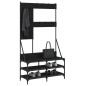 vidaXL Kleiderständer mit Schuhablage Schwarz 100x40x184 cm vidaXL Kleiderständer mit Schuhablage Schwarz 100x40x184 cm