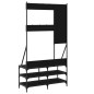 vidaXL Kleiderständer mit Schuhablage Schwarz 100x40x184 cm vidaXL Kleiderständer mit Schuhablage Schwarz 100x40x184 cm