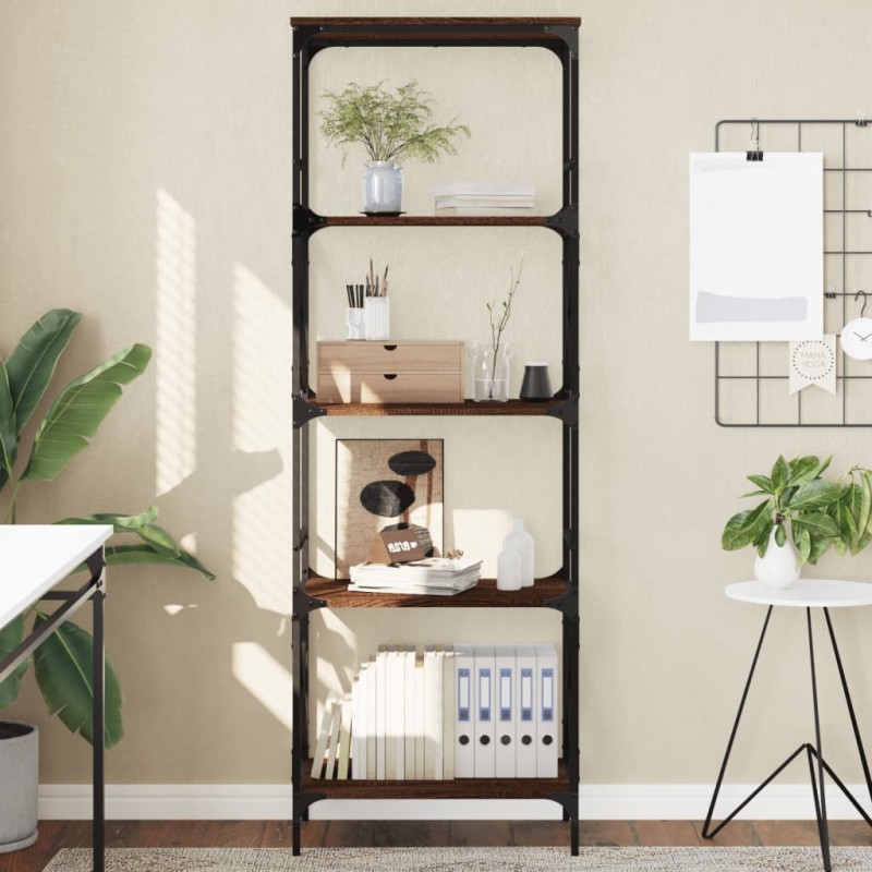 vidaXL Bücherregal 5 Böden Braun Eiche-Optik 59x35x171cm Holzwerkstoff vidaXL Bücherregal 5 Böden Braun Eiche-Optik 59x35x171cm Holzwerkstoff