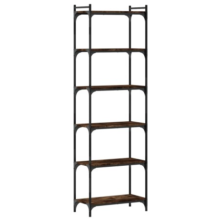 vidaXL Bücherregal 6 Böden Räuchereiche 60x30x188 cm Holzwerkstoff