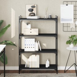 vidaXL Bücherregal 4 Böden Schwarz 80x30x120 cm Holzwerkstoff