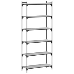 vidaXL Bücherregal 6 Böden Grau Sonoma 80x30x188 cm Holzwerkstoff