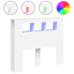vidaXL LED-Kopfteil Weiß 120x18,5x103,5 cm Holzwerkstoff