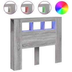vidaXL LED-Kopfteil Grau Sonoma 120x18,5x103,5 cm Holzwerkstoff