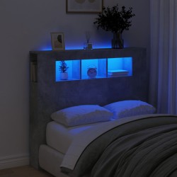 vidaXL LED-Kopfteil Betongrau 120x18,5x103,5 cm Holzwerkstoff