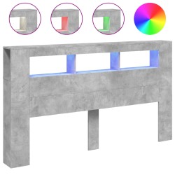 vidaXL LED-Kopfteil Betongrau 180x18,5x103,5 cm Holzwerkstoff