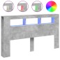 vidaXL LED-Kopfteil Betongrau 180x18,5x103,5 cm Holzwerkstoff