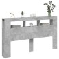 vidaXL LED-Kopfteil Betongrau 180x18,5x103,5 cm Holzwerkstoff