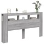 vidaXL LED-Kopfteil Grau Sonoma 180x18,5x103,5 cm Holzwerkstoff vidaXL LED-Kopfteil Grau Sonoma 180x18,5x103,5 cm Holzwerkstoff