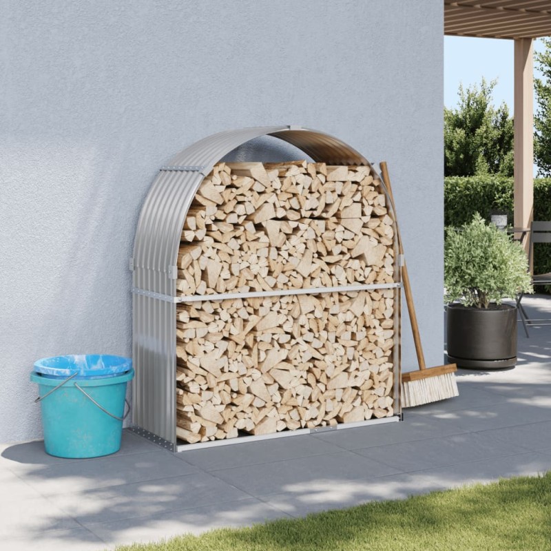 vidaXL Kaminholzunterstand Hellgrau 120x45x140 cm Verzinkter Stahl vidaXL Kaminholzunterstand Hellgrau 120x45x140 cm Verzinkter Stahl