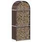 vidaXL Kaminholzunterstand Braun 80x45x190 cm Verzinkter Stahl vidaXL Kaminholzunterstand Braun 80x45x190 cm Verzinkter Stahl