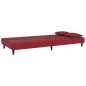 vidaXL Schlafsofa 2-Sitzer mit 2 Kissen Weinrot Samt vidaXL Schlafsofa 2-Sitzer mit 2 Kissen Weinrot Samt
