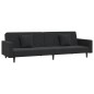 vidaXL Schlafsofa 2-Sitzer mit 2 Kissen Schwarz Samt vidaXL Schlafsofa 2-Sitzer mit 2 Kissen Schwarz Samt