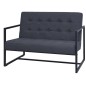 vidaXL 2-Sitzer Sofa mit Armlehnen Stahl und Stoff Dunkelgrau vidaXL 2-Sitzer Sofa mit Armlehnen Stahl und Stoff Dunkelgrau