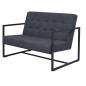 vidaXL 2-Sitzer Sofa mit Armlehnen Stahl und Stoff Dunkelgrau vidaXL 2-Sitzer Sofa mit Armlehnen Stahl und Stoff Dunkelgrau