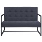 vidaXL 2-Sitzer Sofa mit Armlehnen Stahl und Stoff Dunkelgrau vidaXL 2-Sitzer Sofa mit Armlehnen Stahl und Stoff Dunkelgrau