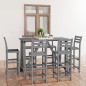 vidaXL 7-tlg. Garten-Bar-Set Grau Massivholz Akazie vidaXL 7-tlg. Garten-Bar-Set Grau Massivholz Akazie