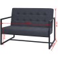 vidaXL 2-Sitzer Sofa mit Armlehnen Stahl und Stoff Dunkelgrau vidaXL 2-Sitzer Sofa mit Armlehnen Stahl und Stoff Dunkelgrau