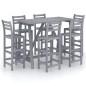 vidaXL 7-tlg. Garten-Bar-Set Grau Massivholz Akazie vidaXL 7-tlg. Garten-Bar-Set Grau Massivholz Akazie