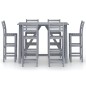 vidaXL 7-tlg. Garten-Bar-Set Grau Massivholz Akazie vidaXL 7-tlg. Garten-Bar-Set Grau Massivholz Akazie