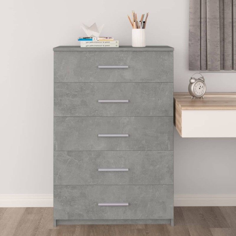 vidaXL Kommode Betongrau 71x35x108 cm Holzwerkstoff vidaXL Kommode Betongrau 71x35x108 cm Holzwerkstoff