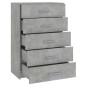vidaXL Kommode Betongrau 71x35x108 cm Holzwerkstoff vidaXL Kommode Betongrau 71x35x108 cm Holzwerkstoff
