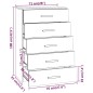 vidaXL Kommode Betongrau 71x35x108 cm Holzwerkstoff vidaXL Kommode Betongrau 71x35x108 cm Holzwerkstoff