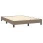 vidaXL Boxspringbett mit Matratze & LED Taupe 140x200 cm Stoff vidaXL Boxspringbett mit Matratze & LED Taupe 140x200 cm Stoff
