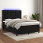 vidaXL Boxspringbett mit Matratze & LED Schwarz 140x200 cm Samt vidaXL Boxspringbett mit Matratze & LED Schwarz 140x200 cm Samt