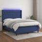 vidaXL Boxspringbett mit Matratze & LED Blau 140x200 cm Stoff vidaXL Boxspringbett mit Matratze & LED Blau 140x200 cm Stoff