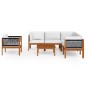 vidaXL 7-tlg. Garten-Lounge-Set mit Kissen Cremeweiß Massivholz Akazie vidaXL 7-tlg. Garten-Lounge-Set mit Kissen Cremeweiß Massivholz Akazie