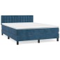 vidaXL Boxspringbett mit Matratze Dunkelblau 140x190 cm Samt vidaXL Boxspringbett mit Matratze Dunkelblau 140x190 cm Samt