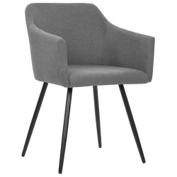 vidaXL Esszimmerstühle 2 Stk. Hellgrau Stoff