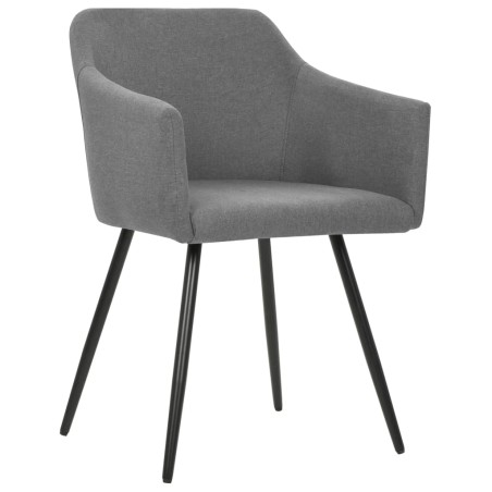 vidaXL Esszimmerstühle 2 Stk. Hellgrau Stoff