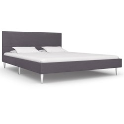 vidaXL Bettgestell Grau Stoff 140 x 200 cm 