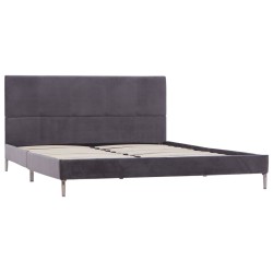 vidaXL Bettgestell Grau Stoff 140 x 200 cm 