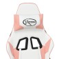 vidaXL Gaming-Stuhl mit Massage & Fußstütze Weiß & Rosa Kunstleder vidaXL Gaming-Stuhl mit Massage & Fußstütze Weiß & Rosa Kunstleder