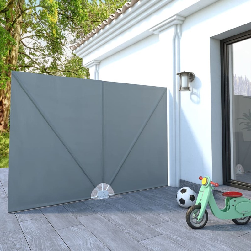 vidaXL Faltbarer Terrassen-Seitenfächer Grau 240 × 160 cm vidaXL Faltbarer Terrassen-Seitenfächer Grau 240 × 160 cm