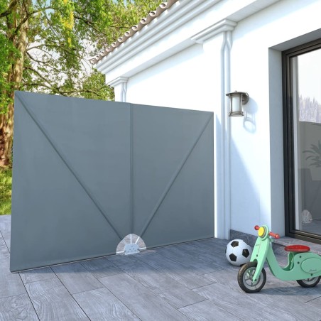 vidaXL Faltbarer Terrassen-Seitenfächer Grau 240 × 160 cm
