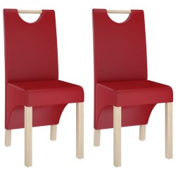 vidaXL Esszimmerstühle 2 Stk. Weinrot Kunstleder