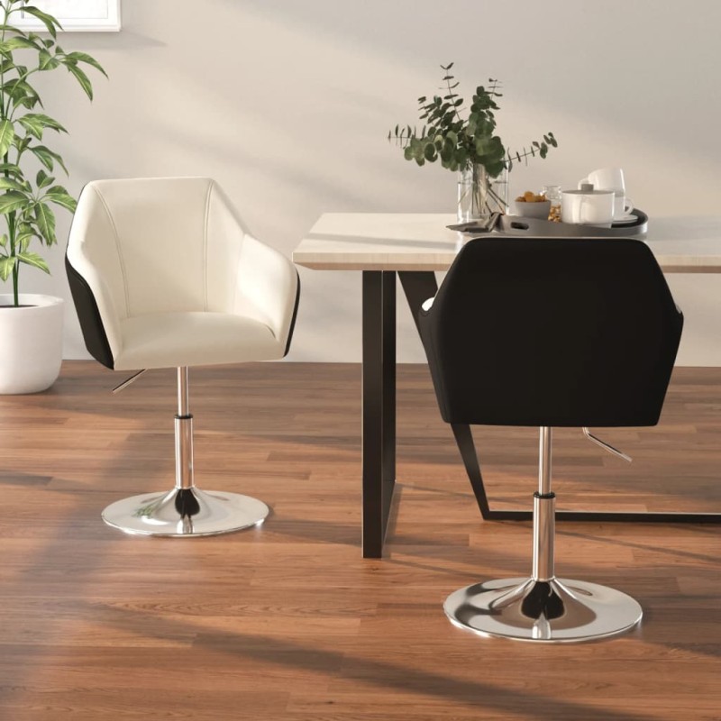 vidaXL Esszimmerstühle 2 Stk. Weiß und Schwarz Kunstleder vidaXL Esszimmerstühle 2 Stk. Weiß und Schwarz Kunstleder