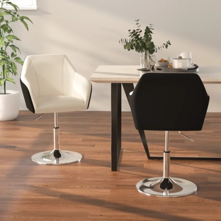 vidaXL Esszimmerstühle 2 Stk. Weiß und Schwarz Kunstleder 