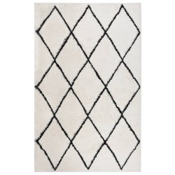 vidaXL Teppich Shaggy Hochflor Schwarz und Creme 200x290 cm