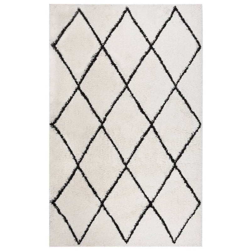 vidaXL Teppich Shaggy Hochflor Schwarz und Creme 200x290 cm vidaXL Teppich Shaggy Hochflor Schwarz und Creme 200x290 cm