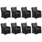 9-tlg. Garten-Essgruppe Poly Rattan Schwarz 9-tlg. Garten-Essgruppe Poly Rattan Schwarz